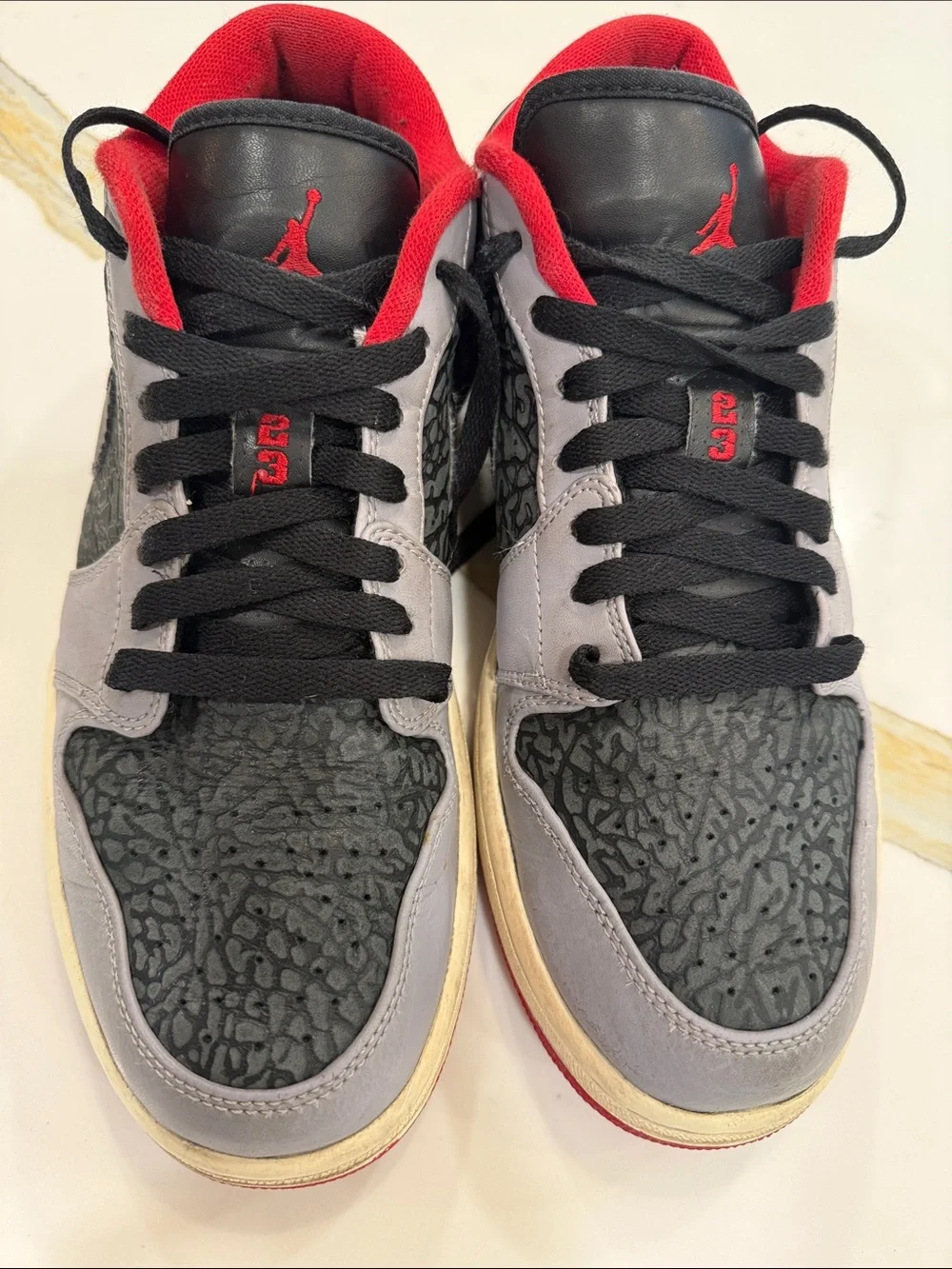 Nike Air Jordon Retro Low Black Gym, Red, Cement Grey. Men’s size 9.5. 553558-00